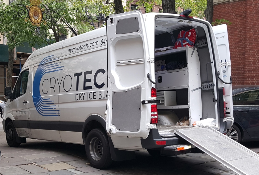 Professional dry ice cleaning service in New York, showcasing advanced cleaning technology.