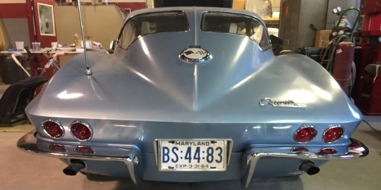 Finished 1963 Corvette restoration showcasing the car's exterior