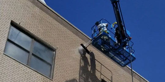 Facade cleaning by NYCryoTech, David Fanarof Inc project