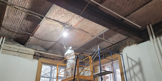 Industrial cleaning activity at Soho-Cast Iron District